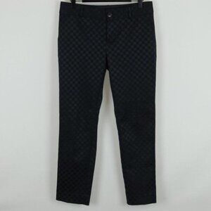 Banana Republic Hampton Women's Size 0 Navy Blue Checker Mid Rise Ankle Pants